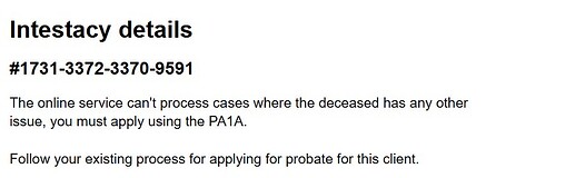 Intestacy professional portal